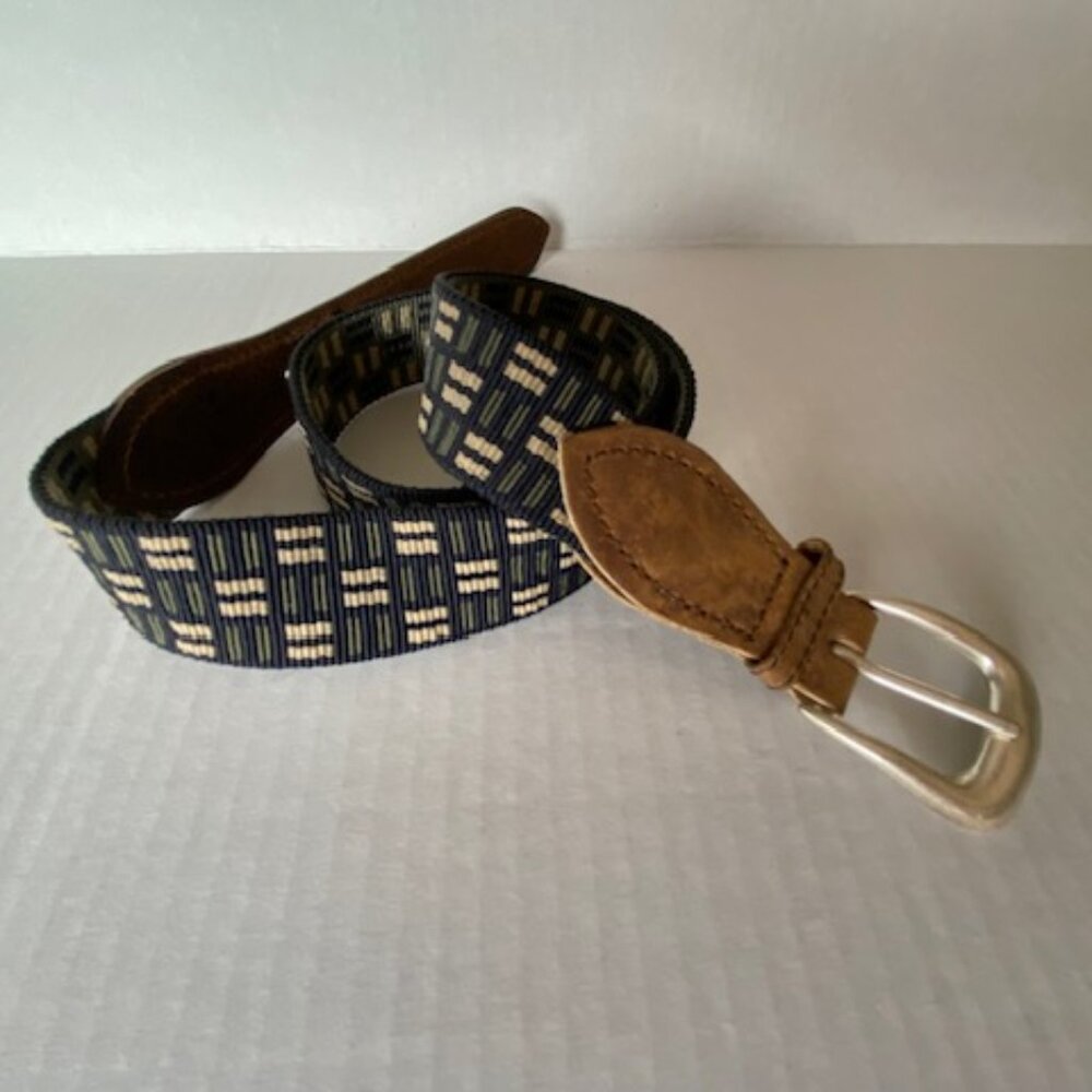 Bison Designs Belt Size 30. New without tags woven western blue green leather